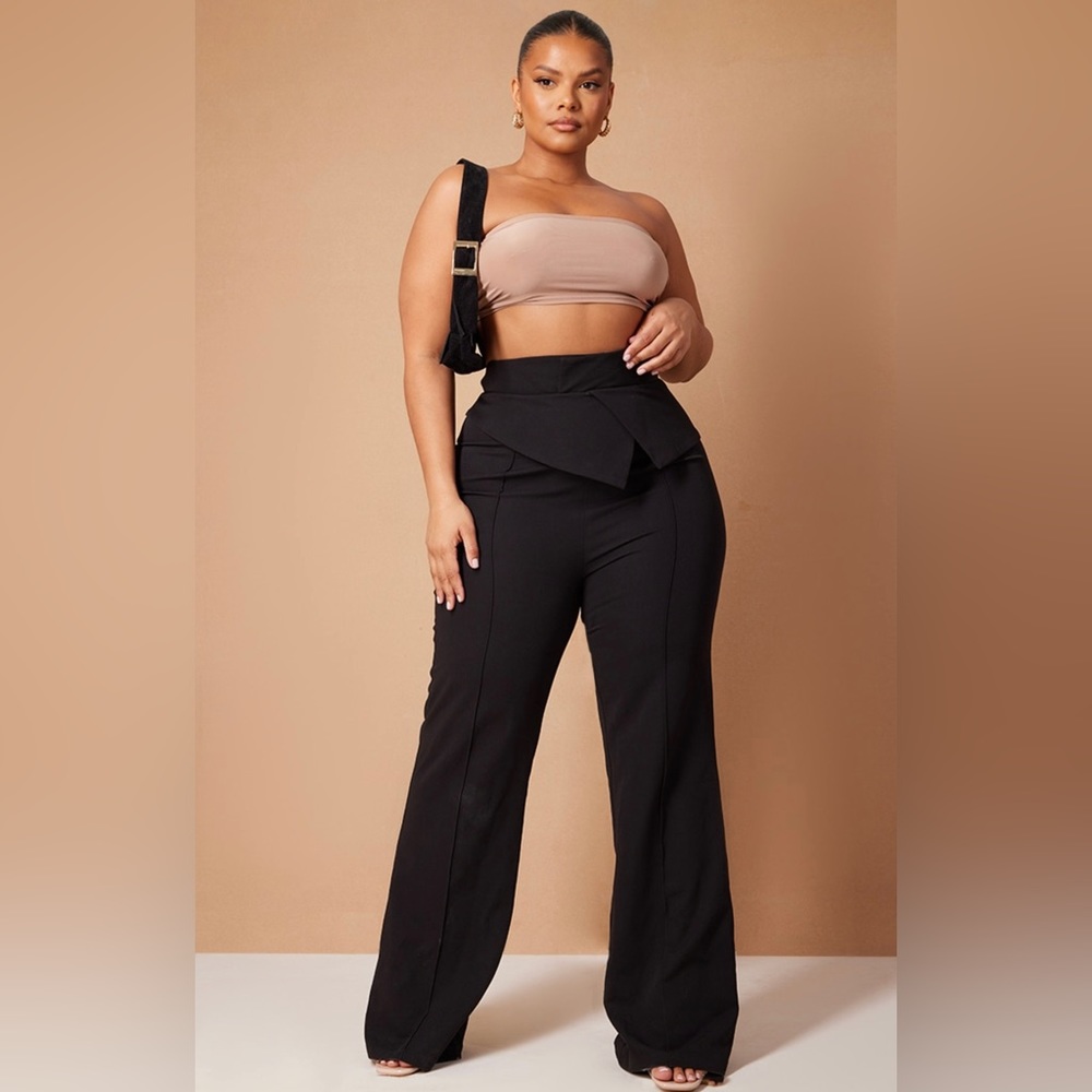 Peplum waist slacks